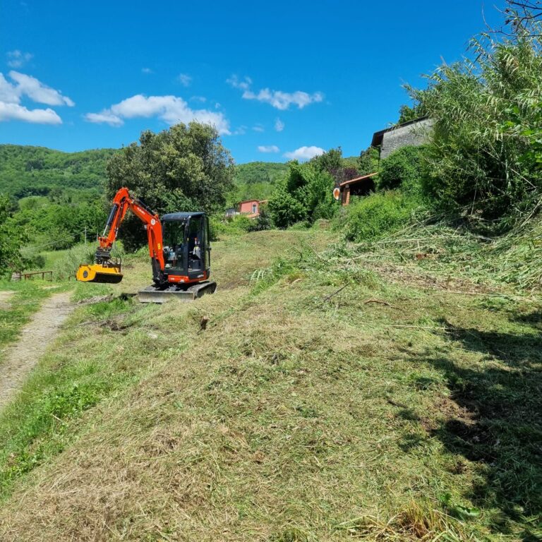 Pulizia con escavatore